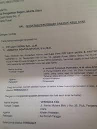 Yang bertandatangan/cap jempol di bawah ini : Ahok Gugat Cerai Veronica Tan