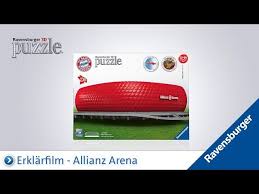 Einfach die lasergeschnittenen bauteile aus der metallkarte herausdrücken und. Ravensburger 3d Puzzle Allianz Arena Youtube