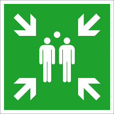 Fluchtwegschild - langnachleuchtend Sammelstelle / Sammelplatz,