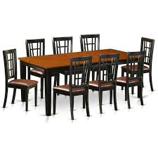 Quav9 Bch Black Cherry Rubberwood Dining Table With 8 Solid Chairs 997 Liked On Polyvore Featuri Solid Wood Dining Set Kitchen Table Settings Dining Table