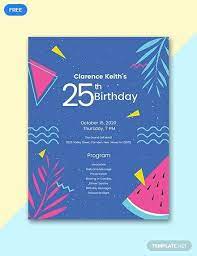 These templates will help you get an. Sample Birthday Program Template Illustrator Word Apple Pages Psd Publisher Template Net Program Template Free Program Templates Birthday Template