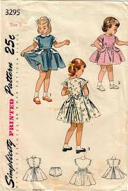 1950s Simplicity 3295 Vintage Sewing Pattern Girls Party Childrens Clothing Patterns Vintage Sewing Patterns Childrens Sewing Patterns
