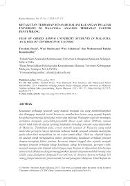 Maybe you would like to learn more about one of these? Pdf Ketakutan Terhadap Jenayah Dalam Kalangan Pelajar Universiti Di Malaysia Analisis Terhadap Faktor Penyumbang