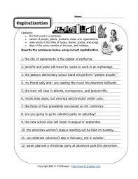 Capitalization Free Printable Punctuation Worksheets