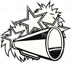 Black And White Cheerleader Pompoms And Megaphone Cheer Posters Cheer Locker Decorations Cheerleading