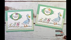 Add photos and custom message. Stampin Up Fable Friends Darling Baby Card Making Tutorial