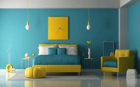 Check spelling or type a new query. Light Blue And Radiant Yellow Paint Colour Combinations Bedroom Color Combination Room Wall Colors Wall Color Combination