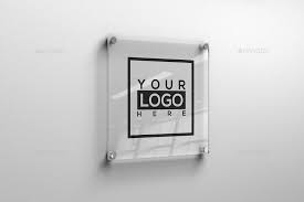 Square Glass Plate Logo Mockup Colorful Backgrounds Mockup Logo Color
