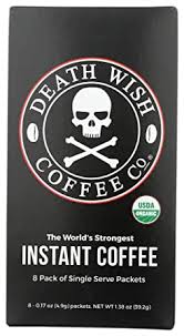 The smooth, never bitter taste that is recognizable in every stick of our death wish instant coffee is sourced from arabica and robusta coffee roasted through our unique process that naturally enhances the flavor of this world's strongest. Amazon Com Death Wish Coffee Co Instant Coffee Single Serve Packets Net Wt 1 38 Oz Pack Of 8 Grocery Gourmet Food