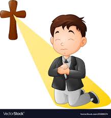 Cartoon Little Boy Kneeling While Praying Vector Image On Vectorstock Sunday School Crafts For Kids Preschool Activities Cartoon