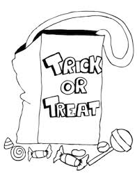 Every halloween, kids across the united states dress up in their scariest and cutest costumes and hit the streets to collect candy. This Halloween Coloring Page Features A Trick Or Treat Bag Surrounded By Pieces Of Candy Free To Downl Trick Or Treat Bags Treat Bags Halloween Coloring Pages