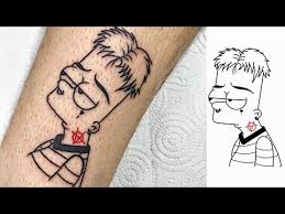 Simpsons Tattoo Real Time Yeliz Gunay Dovme Studyosu Youtube Simpsons Tattoo Tattoos Cartoon Tattoos
