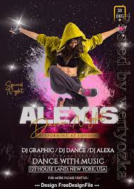 Free psd templates for posters. Alexis Dance Party Poster And Flyer Psd Template Free Download