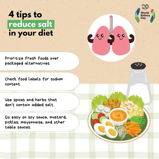 Reducing salt intake for kidney health