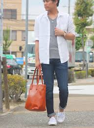 7 分 丈 シャツ 着こなし