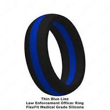 Details About Thin Blue Line Silicone Rubber Ring For Men Women Law Enforcement Wedding Band