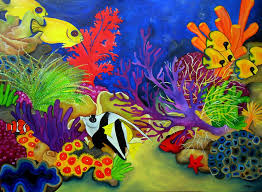 Highest quality paint by number for adults from shipper. Deep Reefs Colouring Pages Coral Reef Art Coral Painting Coral Reef Drawing