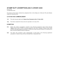 Subject to stamp duty ( (exemption) (no.3) order 2020 p.u. 2