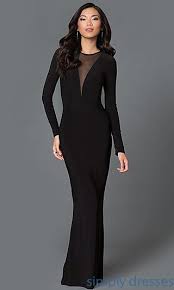 Shop Black Long Sleeve Gowns At Simplydresses Sheer Panel Dresses For Weddings Black Long Evening Gown Black Party Dresses Long Sleeve Formal Gowns