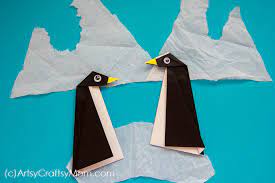 Start with a square piece of origami paper. Easy Origami Penguin Craft For Kids