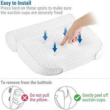 The strength of a suction cup is dependent on both the difference in air pressure between the outside and inside of the cup and the area the cup covers, if the force applied to lift an object exceeds this amount then the cup will come free. Non Slip Bath Pillow Cushioned For Bath Tub Spa With Suction Cups For Activital