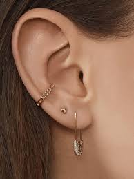 Luisa Diamond Single Safety Pin Earring Baublebar In 2020 Arrow Earrings Studs Ear Cuff Earrings