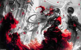 Anime, flowers, red, stars wallpapers hd / desktop and. 40 Red And Black Anime Wallpaper On Wallpapersafari