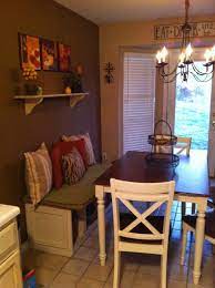 Make Bench Narrow Enough So Table Can Push Back Against Wall When Not In Use Mm Dining Table With Bench Kitchen Cabinet Design Dining Room Design