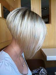 Blonde Aline Angled Bob Hairstyles Short Hair Styles Lob Hairstyle