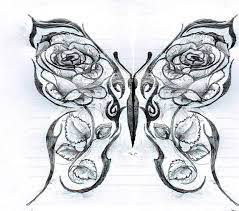 Butterfly With Roses By Kittyyy1989 On Deviantart Tribal Butterfly Tattoo Rose And Butterfly Tattoo Butterfly Tattoo