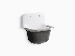 wall mount service sink with rim guard