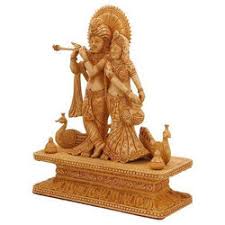 radha krishna sandalwood statue new