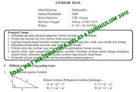 Lks matematika kelas 8 semester 1 pdf. Soal Dan Kunci Jawaban Pat Matematika Smp Kelas 8 Kurikulum 2013 Tahun Pelajaran 2018 2019 Didno76 Com
