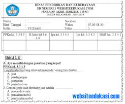 Soal penilaian akhir semester (pas) kelas 4 sd/mi: Soal Pas Uas Kelas 6 Tema 5 K13 Revisi 2018 Soal Terbaru