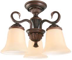 15 In W Oil Rubbed Bronze Tea Stained Glass Semi Flush Mount 3 Light Fixture Portfolio Traditi Flush Mount Lighting Semi Flush Mount Lighting Bronze Lighting
