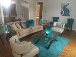 Turquoise Teal Peacock Contemporary Modern Living Room Haverty S Pier 1 Tuesday Morning Home Goo Teal Living Rooms Living Room Turquoise Teal Living Room Decor