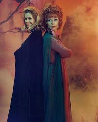 Samantha and Endora at the Witches Convention in Salem, MA that happened in  the fall of 1970. I LOVE this photo! #Bewitched #ElizabethMontgomery  #SamanthaStephens #AgnesMoorehead #Endora #witches #BewitchedHistoryBook