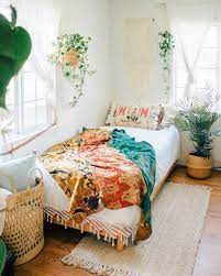Eee Excited To Share Our Newly Refreshed Guest Bedroom It Doubles As Our Home Office Two Person Work Bohemian Bedroom Decor Boho Bedroom Decor Bedroom Styles
