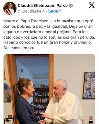 Alerta Quintana Roo | Claudia Sheinbaum expresa sus condolencias por el  fallecimiento del papa Francisco La presidenta de México manifestó su pesar  por el... | Instagram