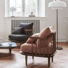 The fly series by space copenhagen is a lounge collection made up of two sofas, an armchair, two tables and a pouf. Contemporary Lounge Chair Fly Andtradition Fabric Oak With Removable Cushion