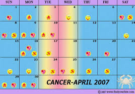 What you ought to expect for the day ahead. 2007 Astrology Calendar For All Zodiac Signs And Horoscope Cancer Astrology Calendar For April