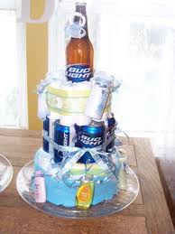 How To Make A Diaper Cake For Baby Shower His Hers Baby Shower Diaper Cake Baby Shower Dad Daddy Baby Shower Baby Shower Diaper Cake