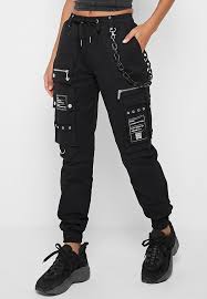 How i learned to love black tie. Cargo Pants With Marble Chain Black Tomboy Style Outfits Cute Sweatpants Outfit Retro Outfits