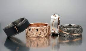 Once Upon A Time Folks Who Wanted A Wedding Band Were Often Stuck With The Same Old Thing Plain B Popular Mens Wedding Bands Mens Wedding Bands Wedding Rings