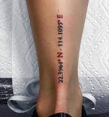 Latitude and longitude tattoo can be on the foot. 15 Ideas For A Coordinates Tattoo That You Would Love On Your Body Tattooli Com