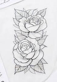Black rose outline temporary tattoo. Pin By Olga Isaeva On Tatu Rose Tattoo Stencil Rose Tattoos Rose Outline Tattoo