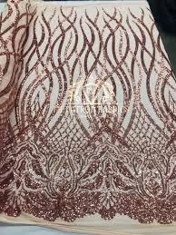 New Rose Gold Royalty 4 Way Stretch Fabric Sequins Fabric Embroidered On A Power Mesh Dress Top Fashion Prom Sequin Fabric Gold Lace Fabric Rose Gold Fabric