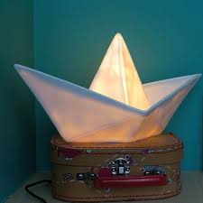 Design Boot Lampje Origami Boot Papieren Boten Kinderkamer