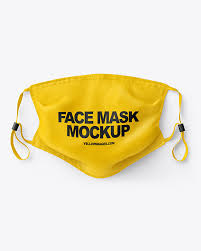 Face Mask Mockup In Apparel Mockups On Yellow Images Object Mockups