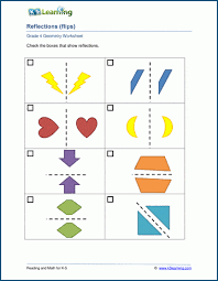 reflections flips worksheets k5 learning